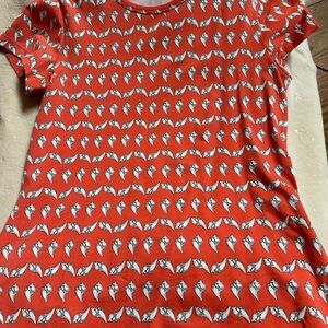 Red Patterned Women's Top
